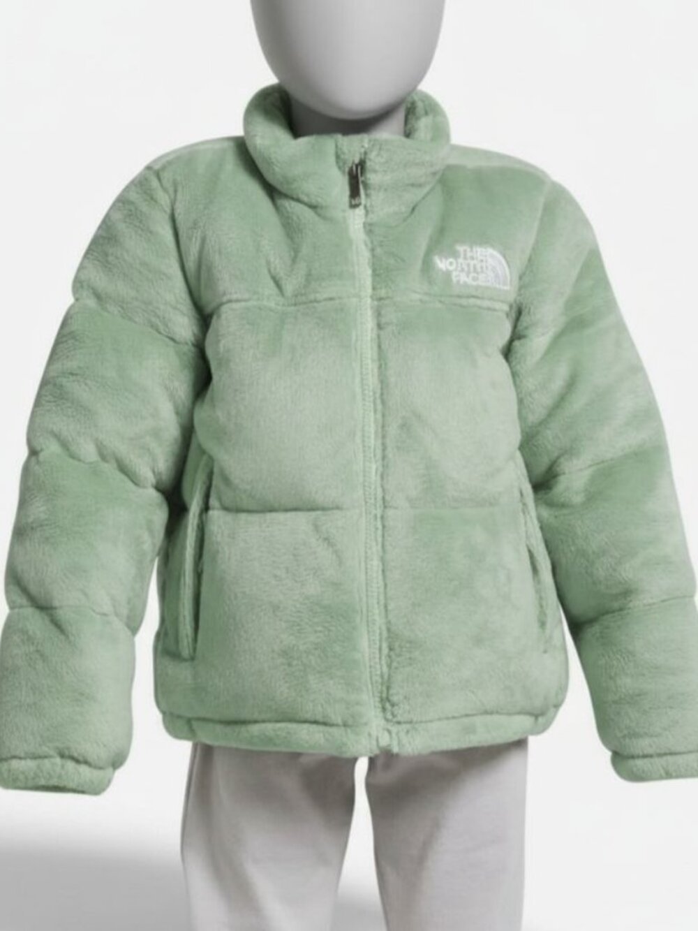 The North Face Unisex Kids Green 1996 Retro Nuptse Plush Puffer Jacket Size 5